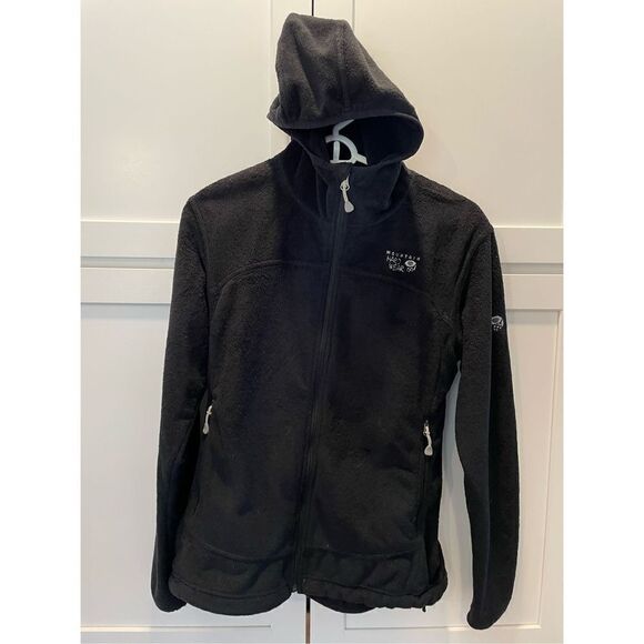 Mountain Hardwear Fleece Hooded Jacket Black Womens Size M - Picture 1 of 10